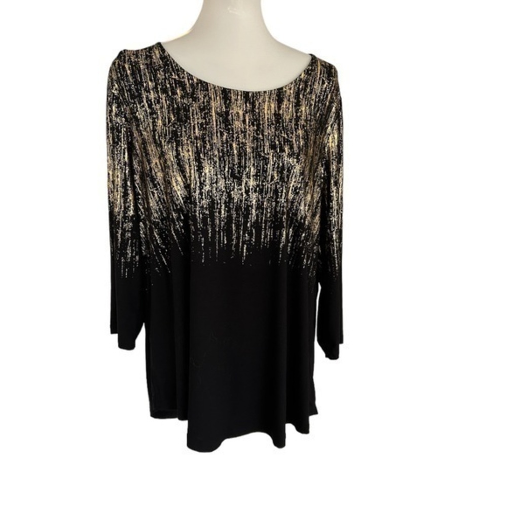JM collection black top with gold sparkle